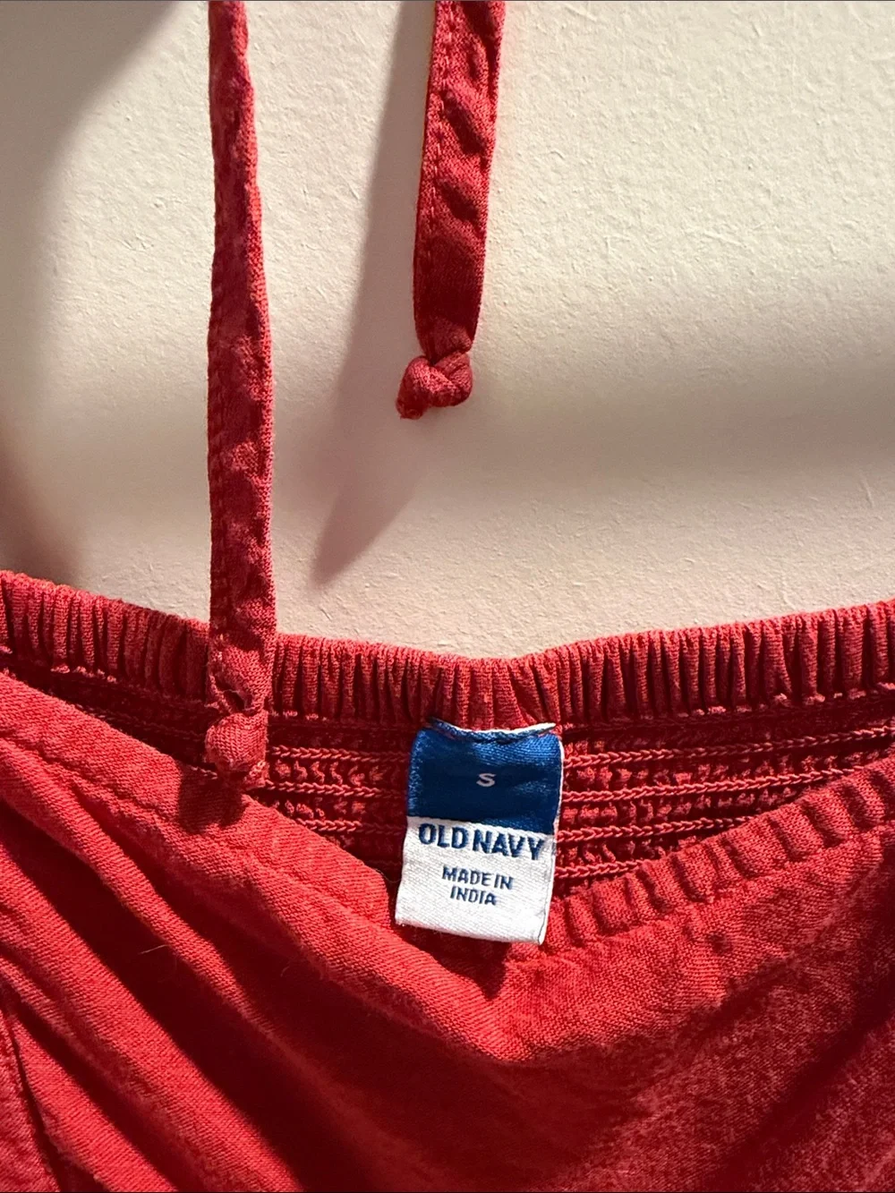 Old Navy Red Square-Neck Embroidered Peasant Blouse